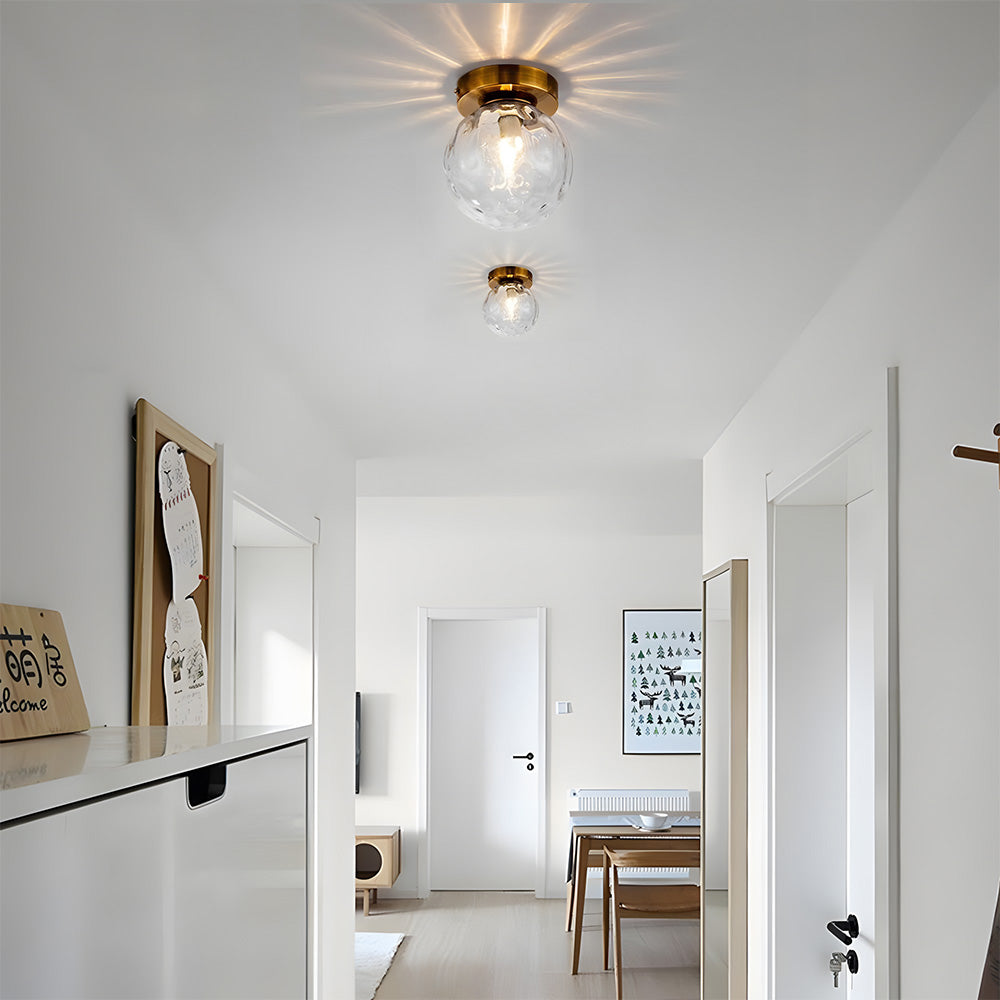 Modern Glass Globe Hallway Light Fixture for Porch Entryway