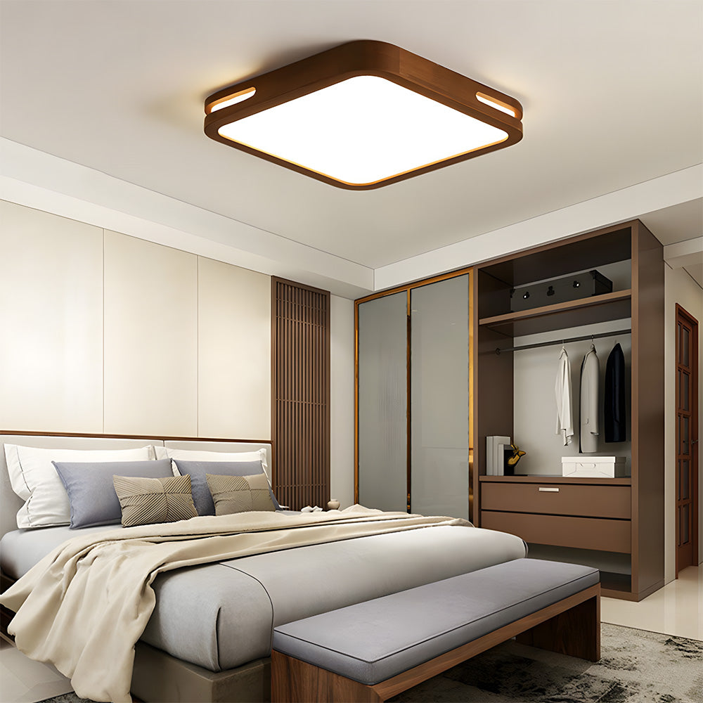 Modern Brown Wood LED Living Room Ceiling Lights