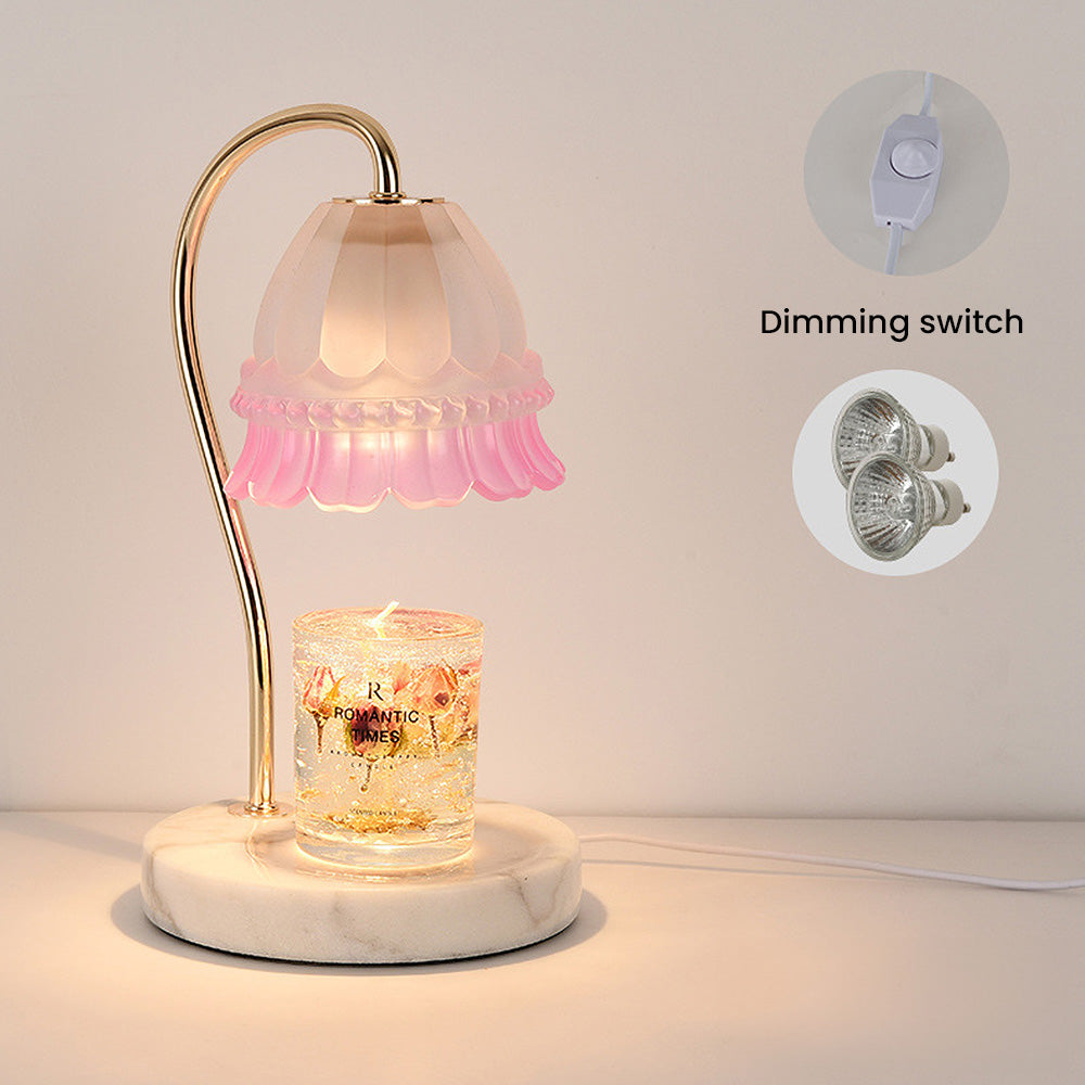 Creative Glass Flower Shape Mini Warming Candle Lamp