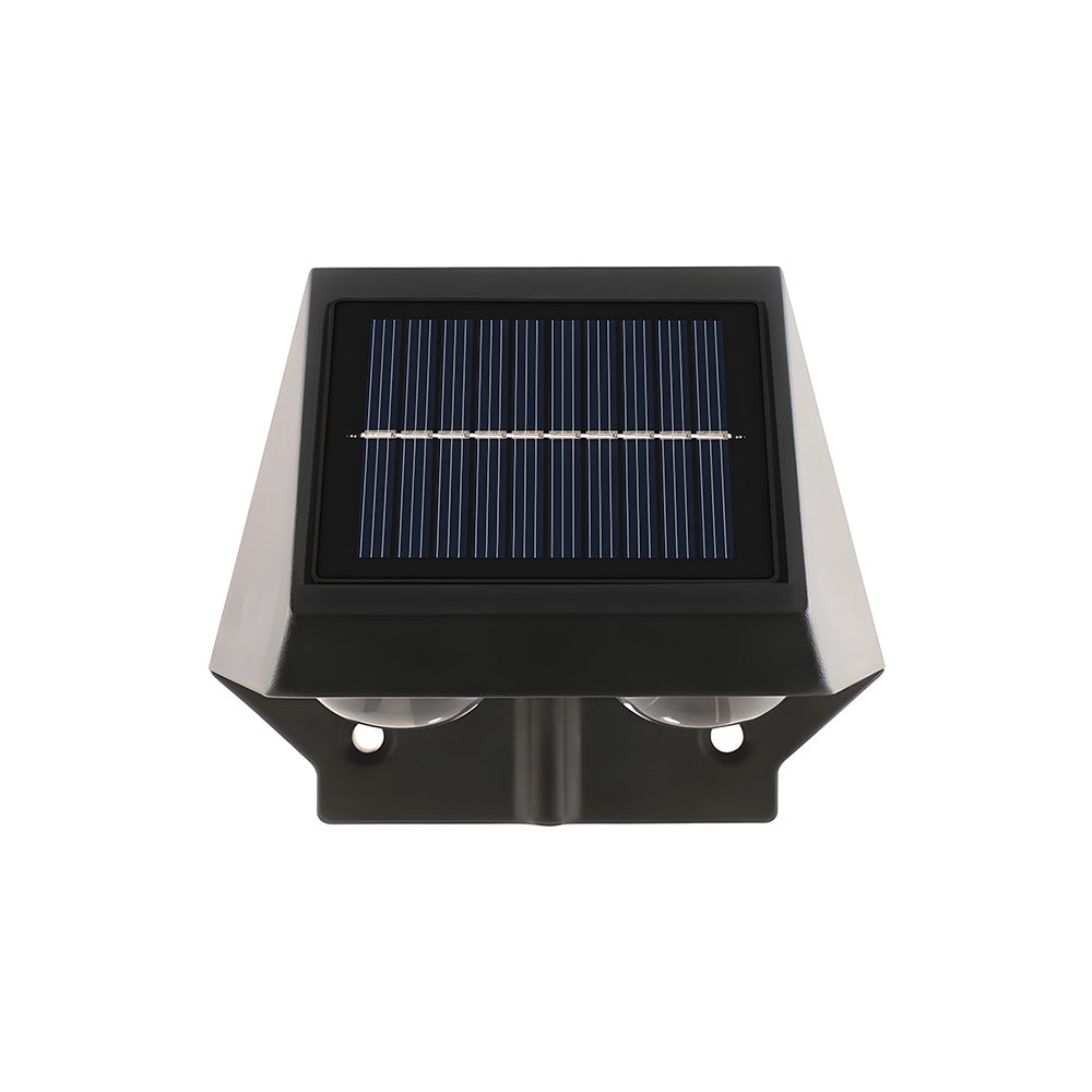 Minimalist Black IP65 Weatherproof Solar Powered Exterior Wall Lights, Dusk-to-Dawn