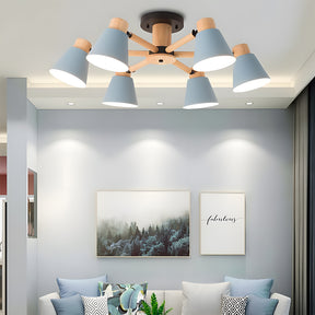 Wooden Close to Ceiling Lamps for Living Room