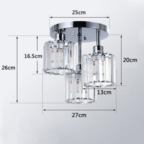 Modern Crystal Semi Flush Bedroom Ceiling Lights