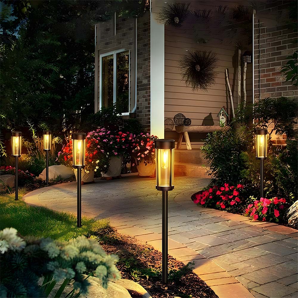 IP65 Waterproof Solar Stake Lights, Dusk to Dawn Sensor, Easy Installation