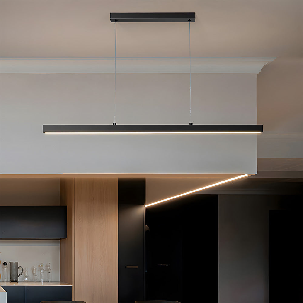 Minimalist One-line Long LED Dining Room Pendant Lights