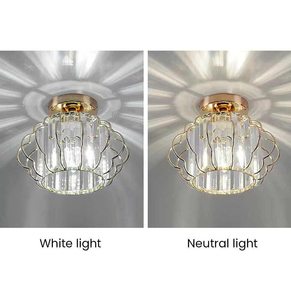 Luxurious Gold Crystal Hallway Ceiling Light