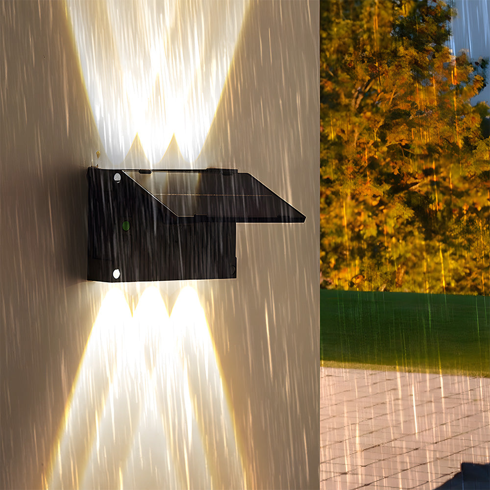 External Solar Wall Lights Up & Down Waterproof Garden Wall Lamp, Dusk-to-Dawn