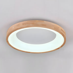 Flush Mount Ceiling Light Round Wooden LED Ceiling Lights