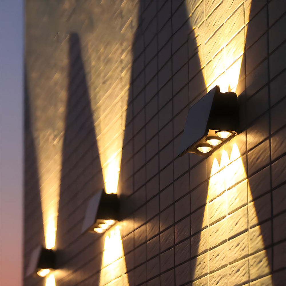 IP65 Waterproof Up Down Black Outdoor Wall Light, Dusk to Dawn