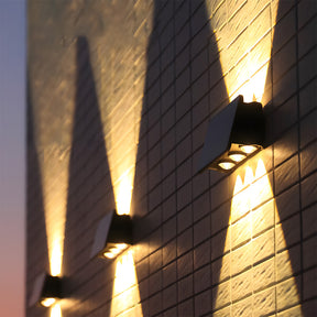 IP65 Waterproof Up Down Black Outdoor Wall Light, Dusk to Dawn