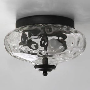 Modern Luxury Hammered Glass Flush Mount Ceiling Light for Entryway