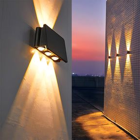 IP65 Waterproof Up Down Black Outdoor Wall Light, Dusk to Dawn