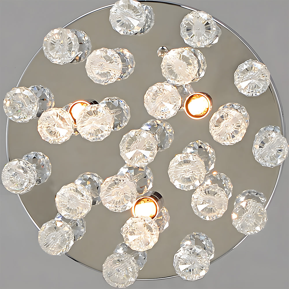 Modern Ceiling lights with Crystal Droplets, Chrome Finish