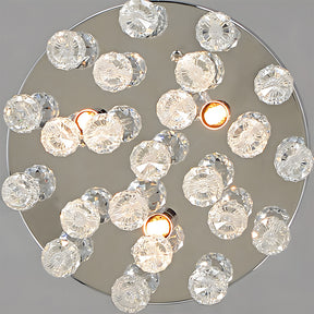 Modern Ceiling lights with Crystal Droplets, Chrome Finish