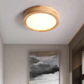 Retro Wood LED Ceiling Light For Living Room