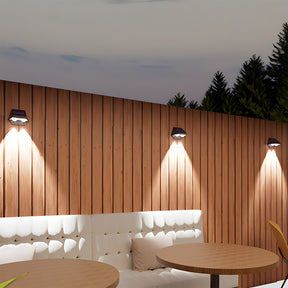 Minimalist Black IP65 Weatherproof Solar Powered Exterior Wall Lights, Dusk-to-Dawn