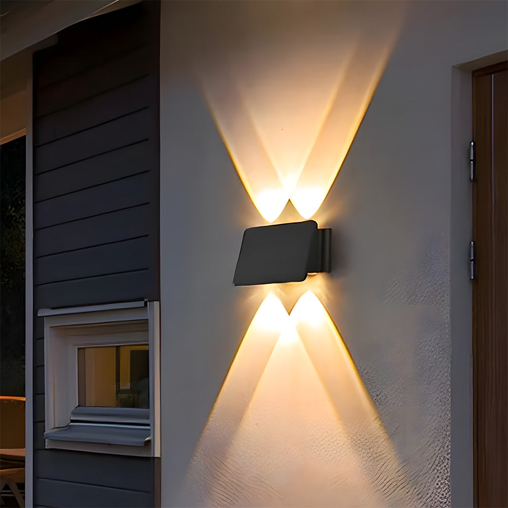 IP65 Waterproof Up Down Black Outdoor Wall Light, Dusk to Dawn