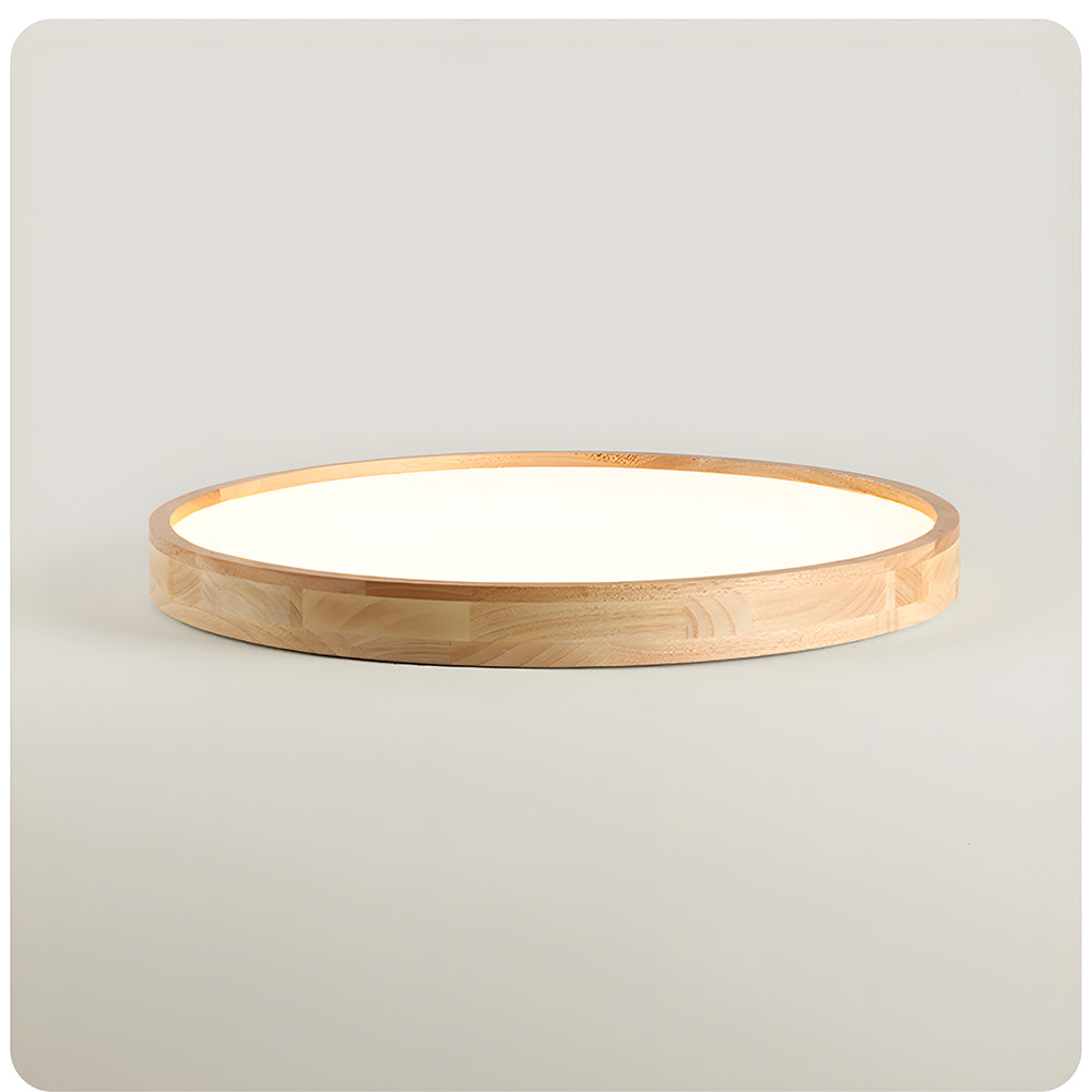 Modern Wood Flush LED Ceiling Lights Round Shape