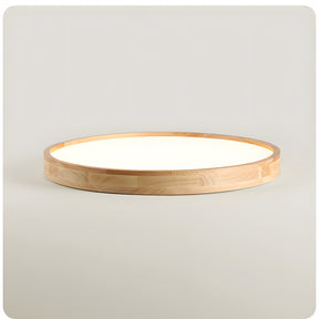 Modern Wood Flush LED Ceiling Lights Round Shape