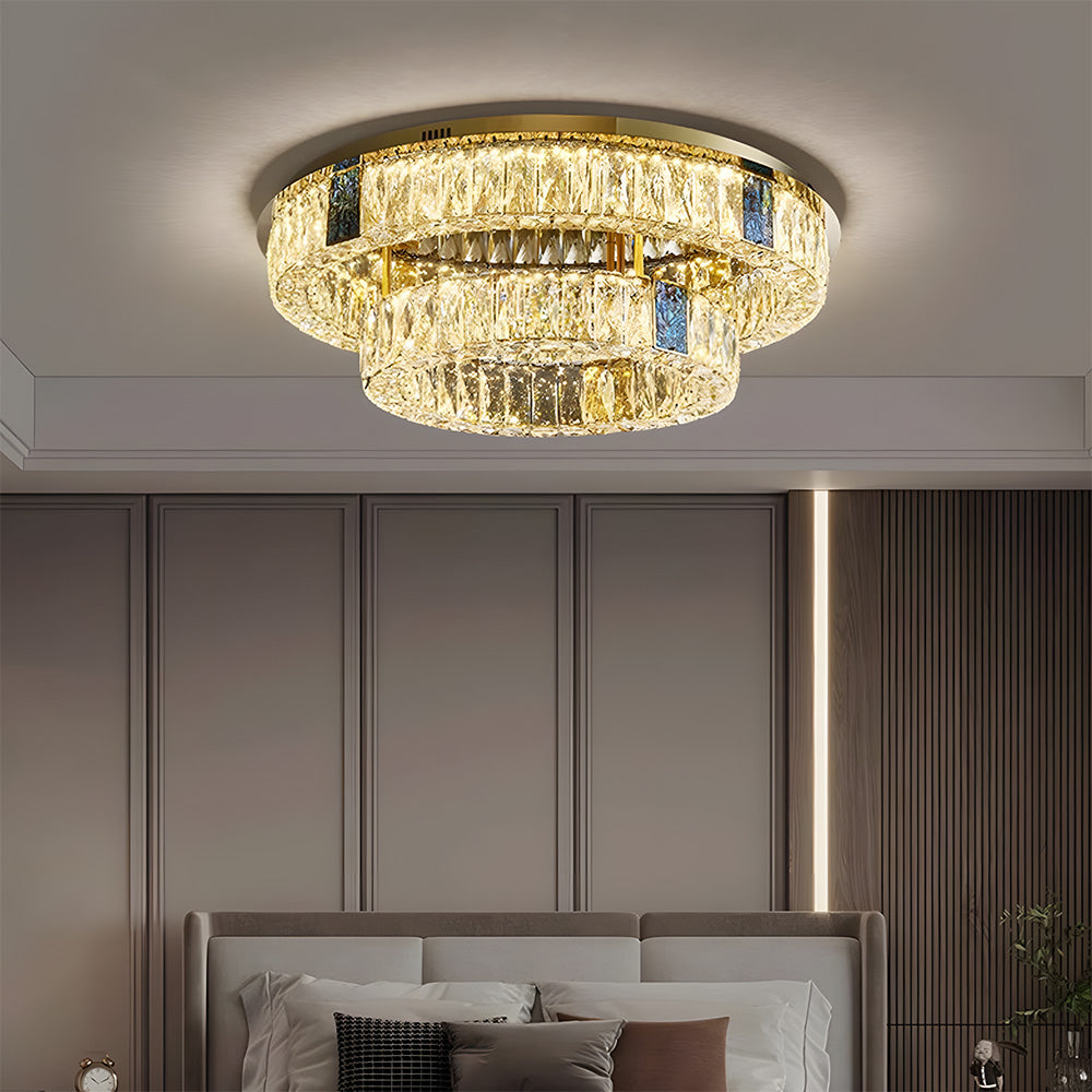Modern Luxury K9 Crystal LED Flush Mount Ceiling Light