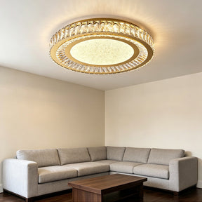 Luxury Crystal LED Ceiling Light Modern Round Chandelier for Living Room