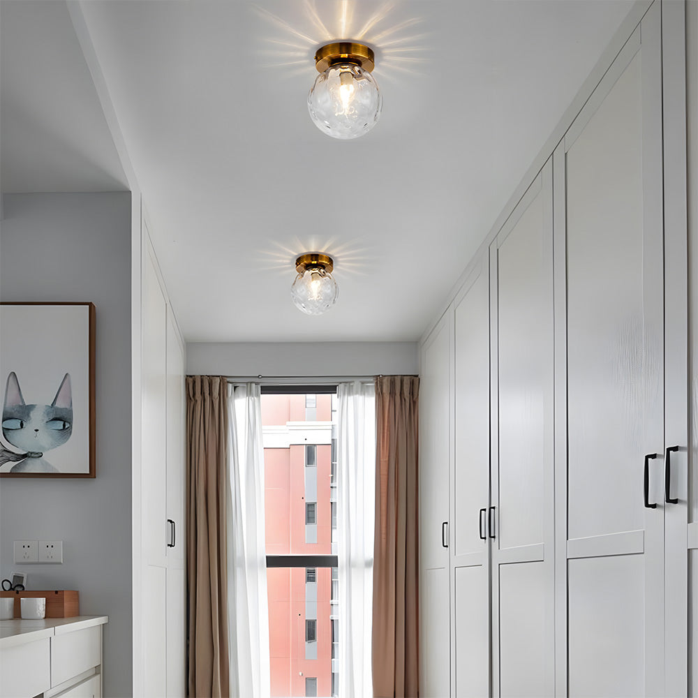 Modern Glass Globe Hallway Light Fixture for Porch Entryway