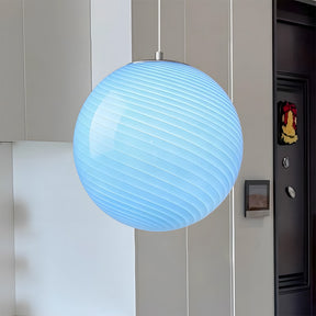 Art Deco Candy Pendant Light with Glass Shade