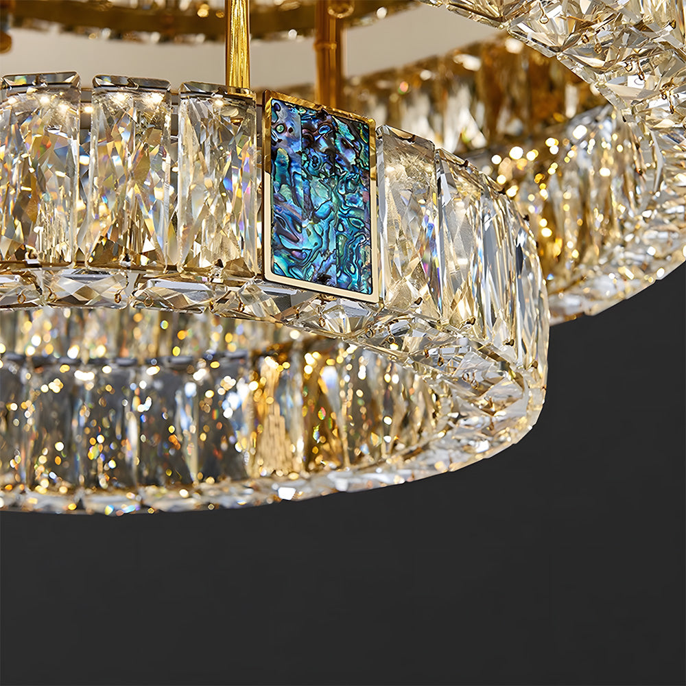Modern Luxury K9 Crystal LED Flush Mount Ceiling Light