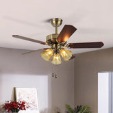 Vintage Wood Flower Shape Ceiling Fan With Lighting