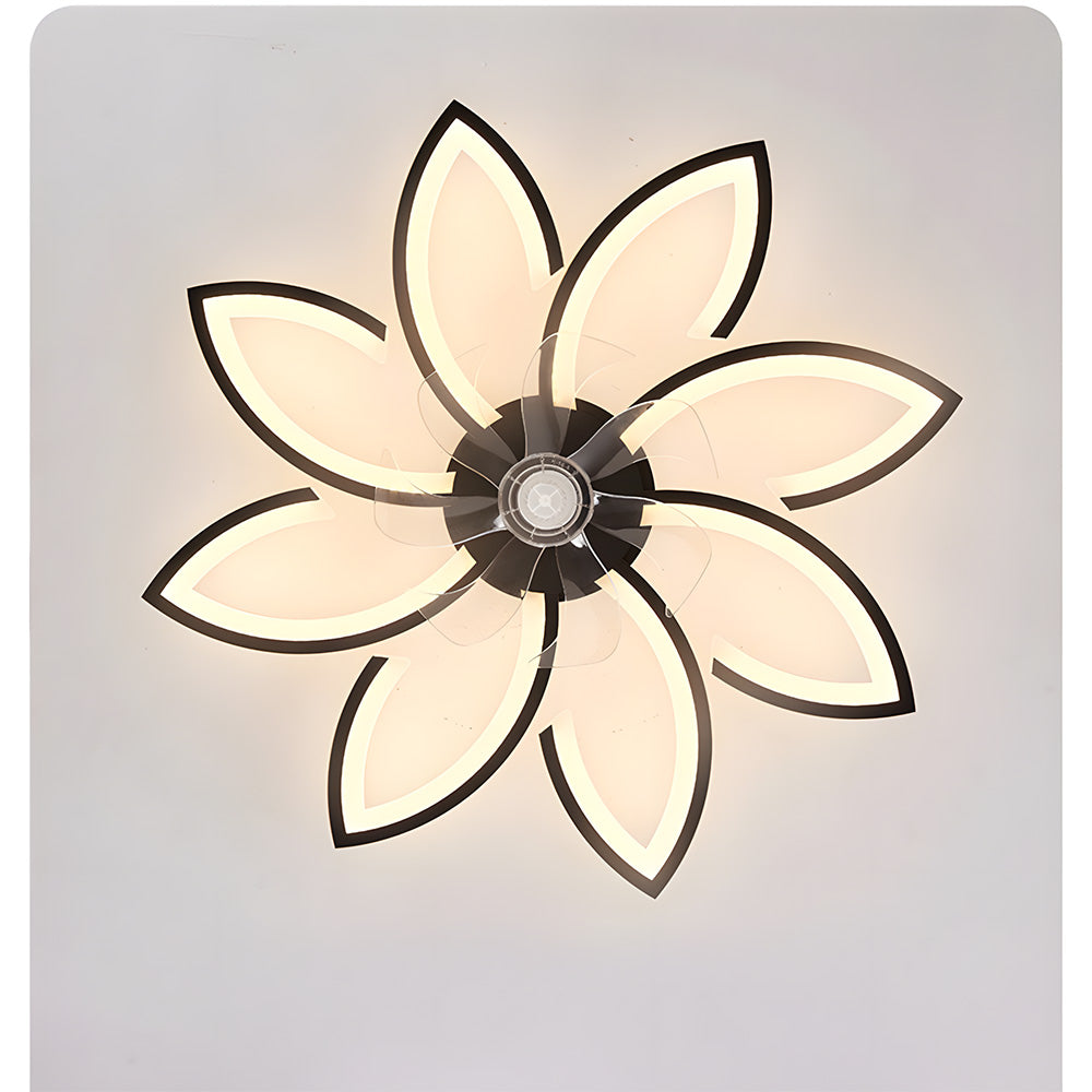 Modern Low Profile Flush Ceiling Fan with Lights, Dimmable, 6-Speed