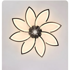 Modern Low Profile Flush Ceiling Fan with Lights, Dimmable, 6-Speed