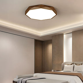 Disc Brown Simple LED Ceiling Light For Bedroom