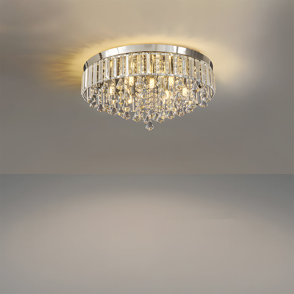 Modern Crystal Ceiling Light Fixture Flush Mount Ceiling Lights for Living Room