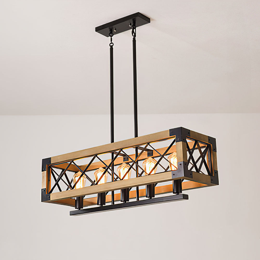 Modern Black Iron Bar Pendant light