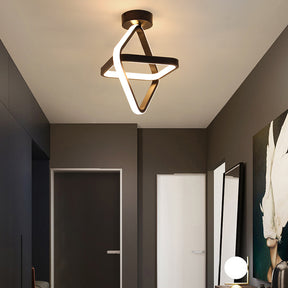 Modern Geometric Iron LED Ceiling Light for Hallway