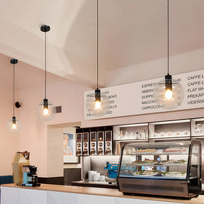 Industrial Vintage Transparent Glass Island Pendant Lights