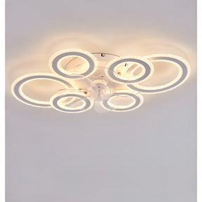 Modern Dimmable DC Motor LED Ceiling Fan with Light for Living Room Bedroom