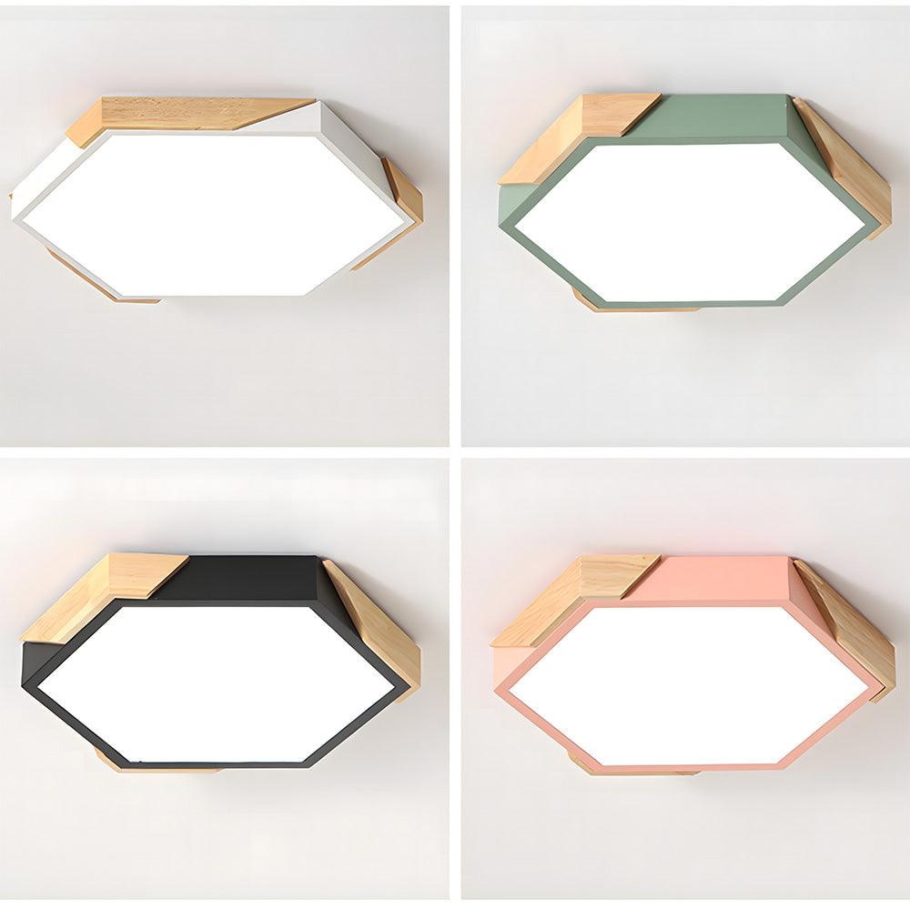 Modern Flush Mount Hexagonal LED Ceiling Lights for Hallway