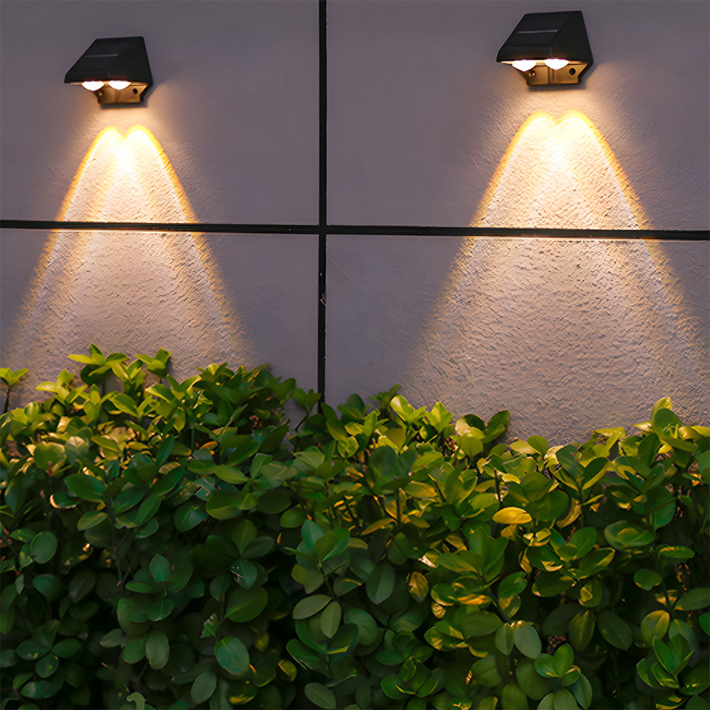 Minimalist Black IP65 Weatherproof Solar Powered Exterior Wall Lights, Dusk-to-Dawn