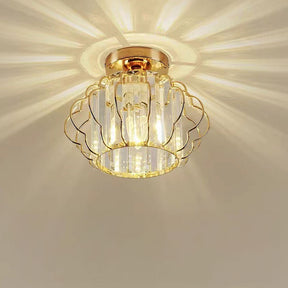 Luxurious Gold Crystal Hallway Ceiling Light