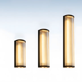 Modern Vertical Glass Stainless Steel Outdoor Wall Lights for Patio Garden