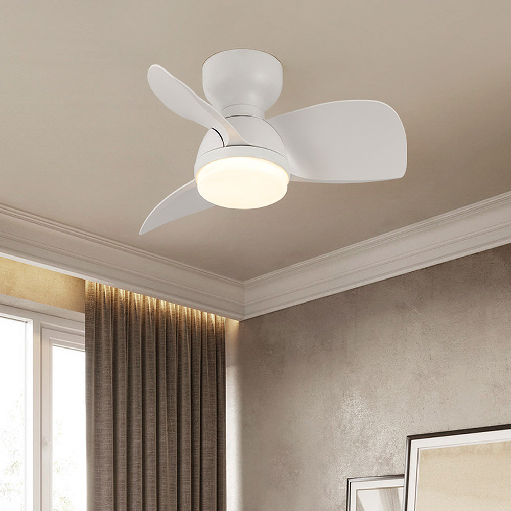 Wood Simple Stylish Bedroom Ceiling Fan With LED Light