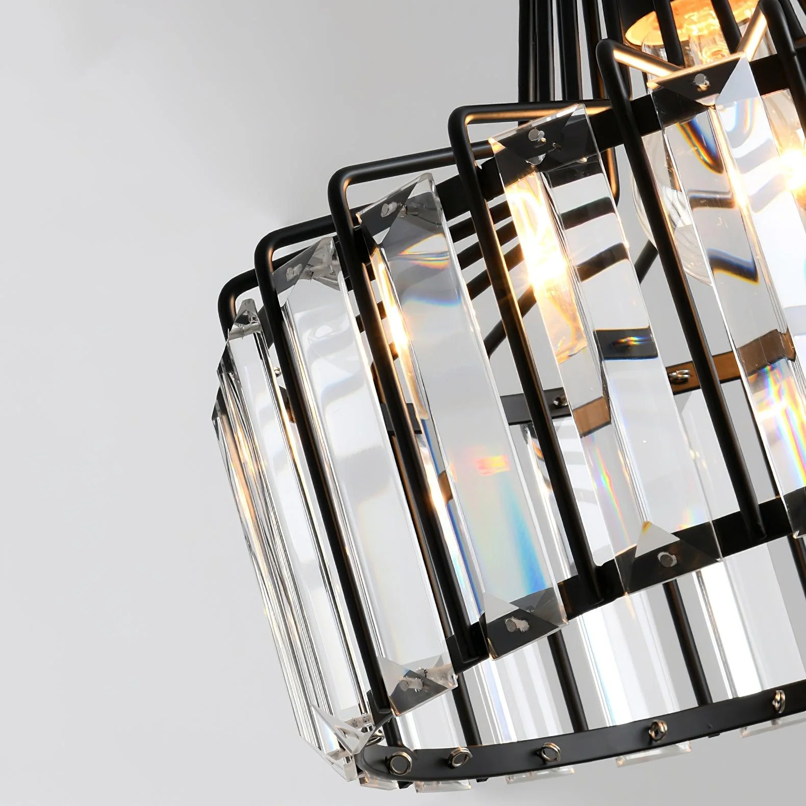 Modern Black Crystal Pendant Light