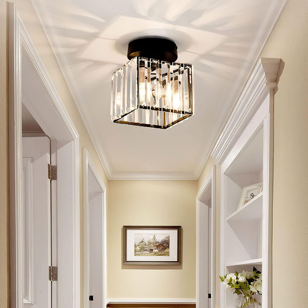 Modern 1-Light Hallway Flush Mount Ceiling Light