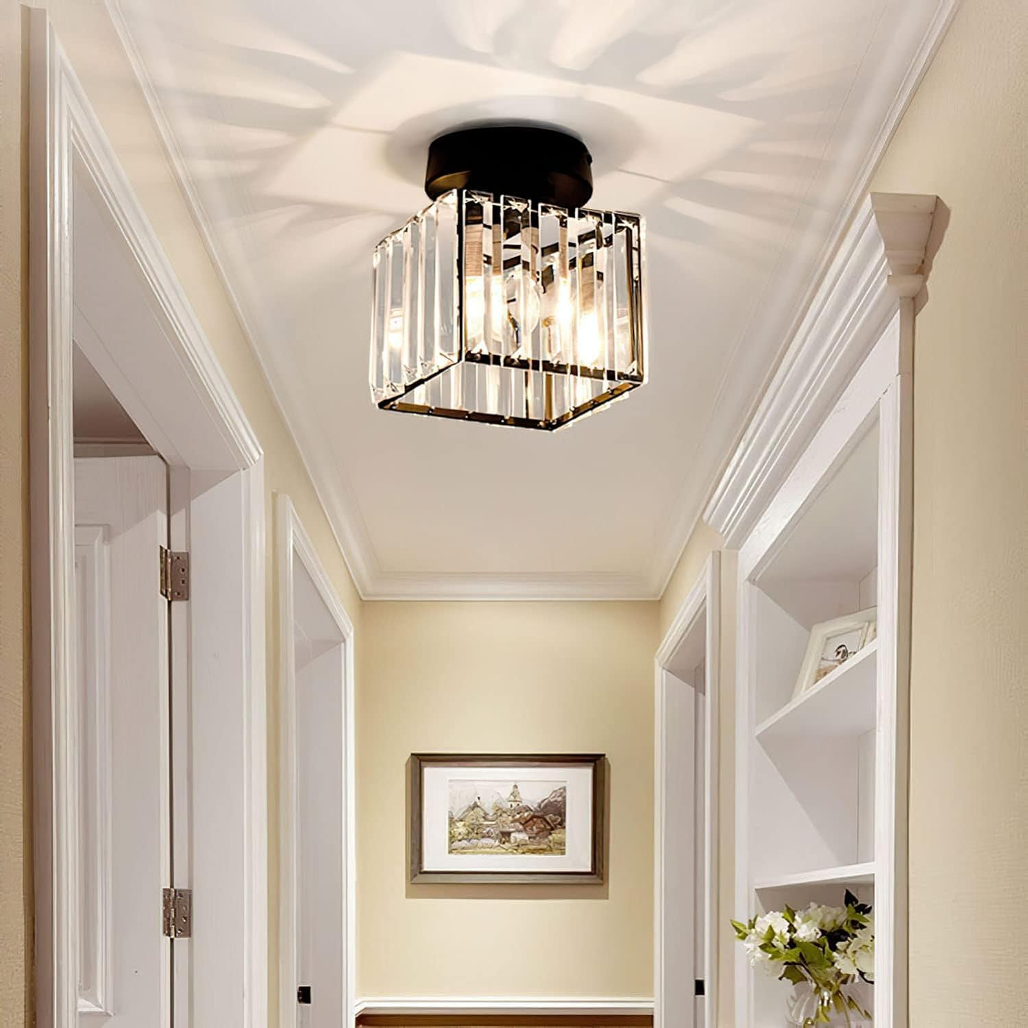 Glass Flush Ceiling Light For Living Room