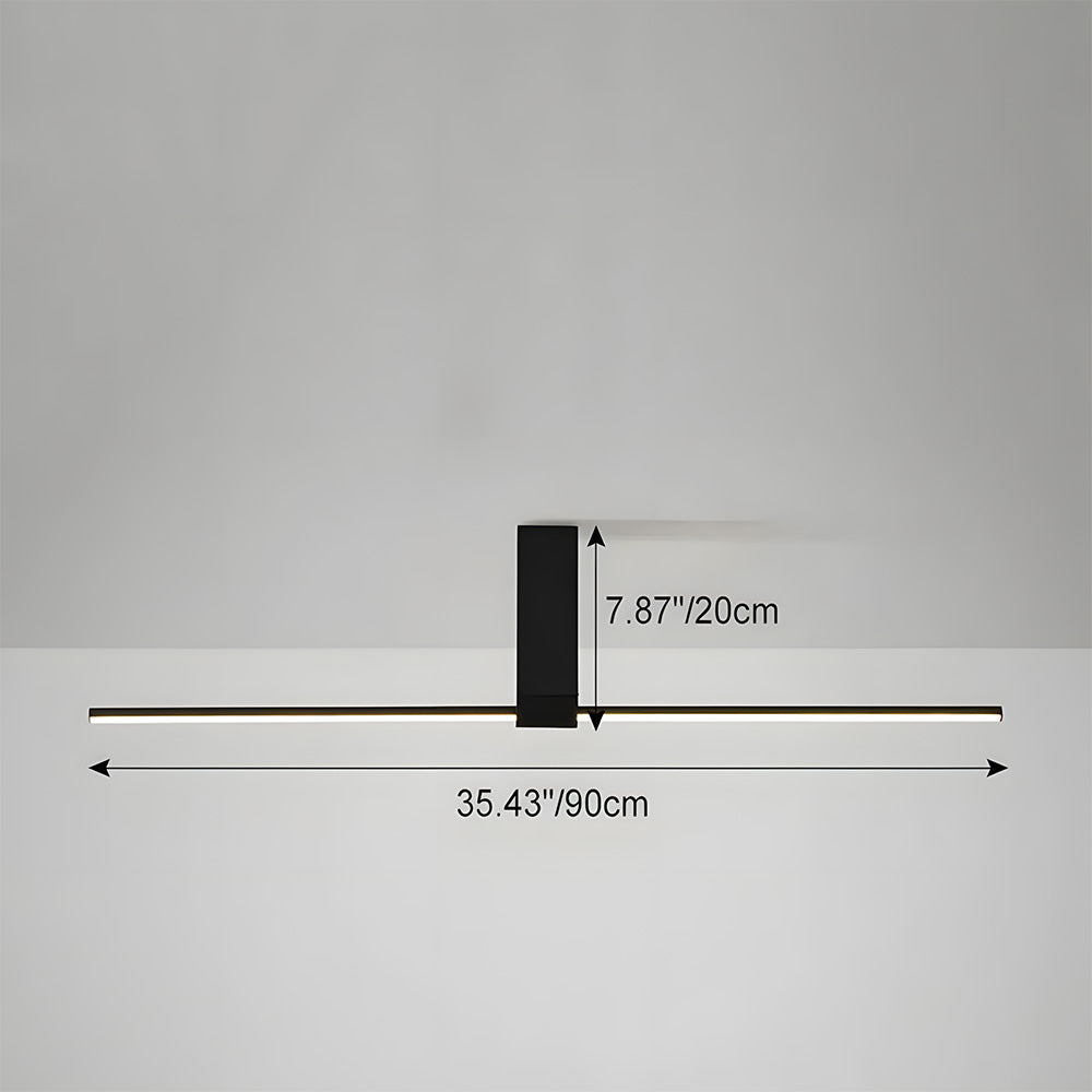 Modern Minimalist Aluminium LED Linear Semi Flush Mount Ceiling Light for Living Room Bedroom Hallway