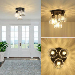 Modern Crystal Semi Flush Bedroom Ceiling Lights