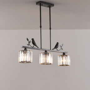 Multi-Head Birdie Designer Long Crystal Island Lamps