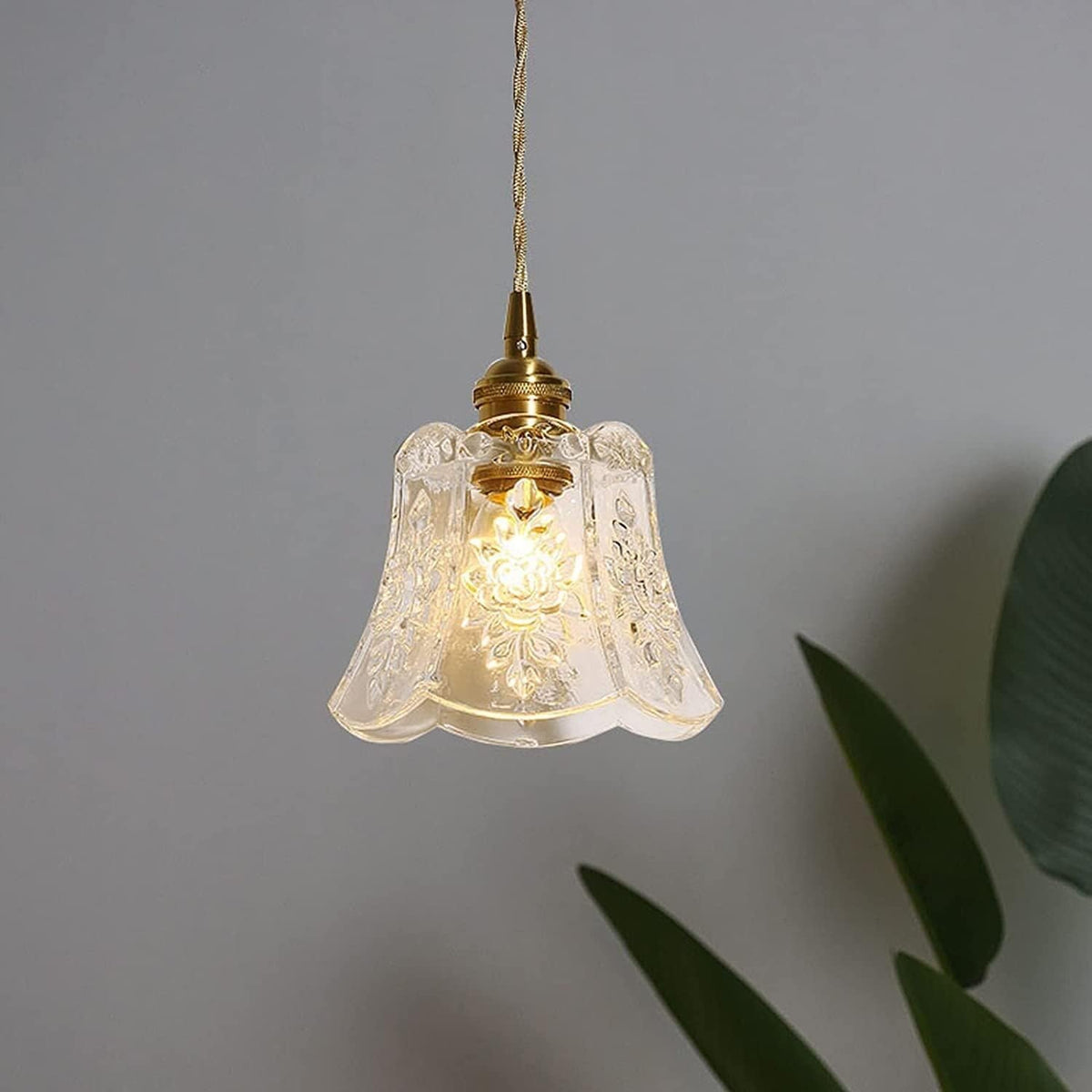 Vintage Mini Glass Clear Pendant Light