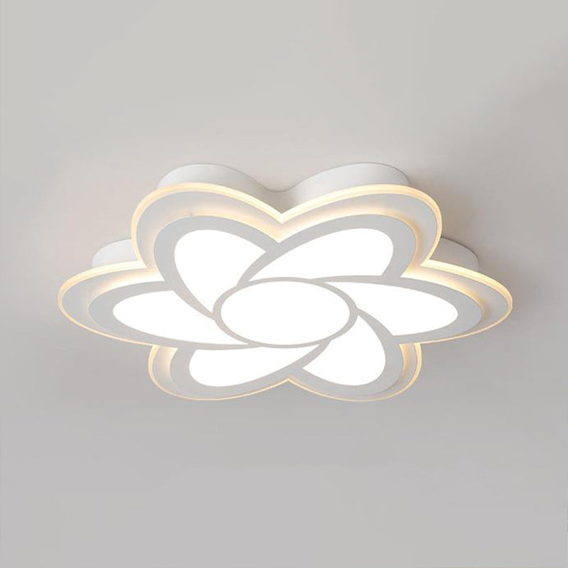 Minimalist Flower Acrylic White LED Ceiling Light
