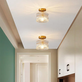 Vintage Crystal Clear Glass Ceiling Light Hallway